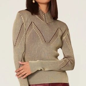 Aknvas Rent the Runway Lennox Rib Knit Top tan sz S $380